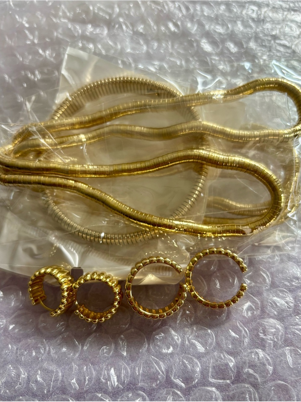 Gold-Plated Twisted Loop Necklace set - Picture 5 of 5
